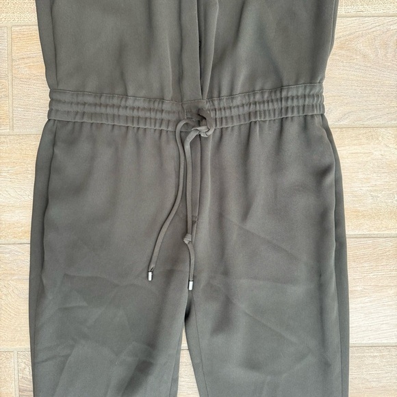 Vince Women’s Sleeveless Jumpsuit Crepe Jogger Drawstring Waist Green 0 - Picture 5 of 10
